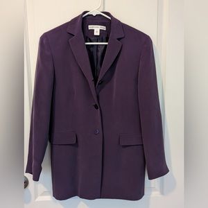 Josephine Chaus 100% silk blazer jacket, purple/eggplant, size 4